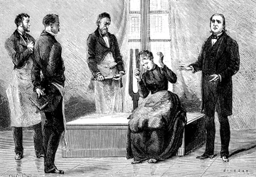 Jean Martin Charcot demonstreert hypnose, 1879