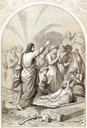 Jezus wekt Lazarus op uit het graf, ca. 1880