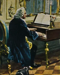 Johann Sebastian Bach 1685-1750. - Detail van het schilderij door Carl Röhling, 1934