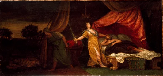Judith op het punt Holofernes te doden