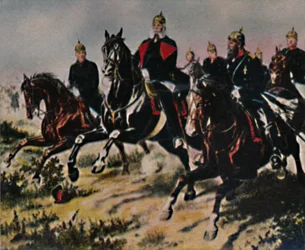 Kaiser Wilhelm I. 1797-1888 en zijn Paladijnen. - Schilderij van Camphausen, 1934