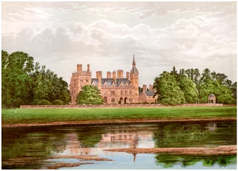 Kelham Hall, Nottinghamshire, huis van de familie Manners-Sutton, ca. 1880