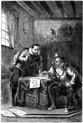 Kepler en Brahe aan het werk samen ca. 1600, ca. 1870