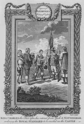 Koning Karel de Eerste na zijn terugtocht van York naar Nottingham, ca. 1787