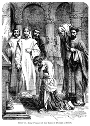 Koning Hendrik II doet boetedoening bij het graf van Thomas a Becket, Canterbury Cathedral