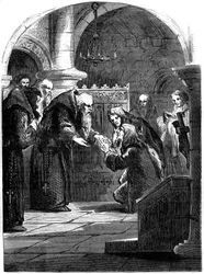 Koning James II van Engeland 1633-1701 in La Trappe Abdij, Orne, Frankrijk