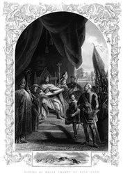 Koning Jan 1167-1216 ondertekent de Magna Carta in Runnymede, 1215