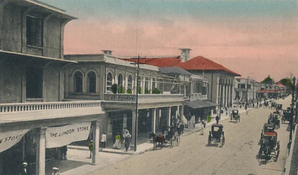 King Street, noordwaarts kijkend, Kingston, Jamaica, begin 20e eeuw