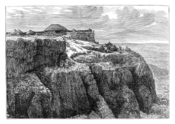 Huis van Koning Theodores in Magdala, Ethiopië, ca. 1868, late 19e eeuw