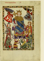 Koning Wenceslaus II van Bohemen Uit de Codex Manesse, Tussen 1305 en 1340
