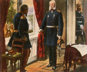 Koning Wilhelm en keizer Napoleon na de Slag bij Sedan