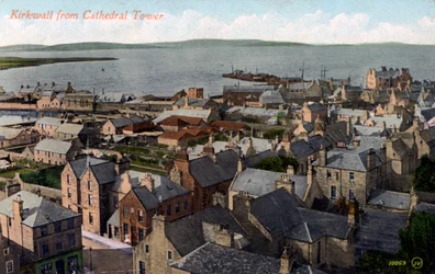 Kirkwall vanaf de kathedraaltoren, Orkney, Schotland, 20e eeuw