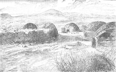 Kraal waar Prins Louis Napoleon en zijn gezelschap afzadelden en beschoten werden, ca. 1880
