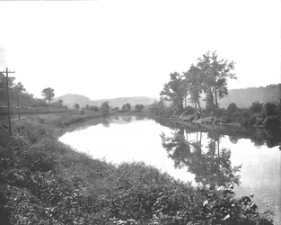 La Colle kijkend naar het westen, Pennsylvania Railroad, VS, ca. 1900