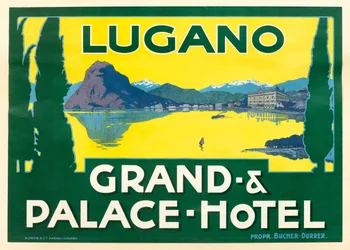 Meer van Lugano. Grand en Palace Hotel, ca. 1925
