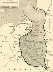 Land ingenomen door Duitsland van Rusland, Eerste Wereldoorlog, 1915, ca. 1920