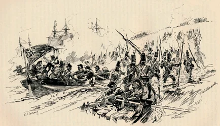 Landing van Sir Ralph Abercromby en Britse troepen in Alexandrië, 1801, 1884