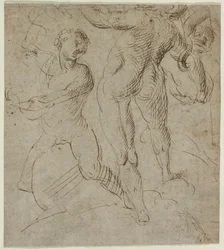 Laocoön recto, Slag bij de Milvische Brug fragment verso, tweede helft 16e eeuw
