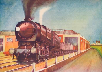 Laatste soberheidsvrachtlocomotief, S.R., in Southampton Docks