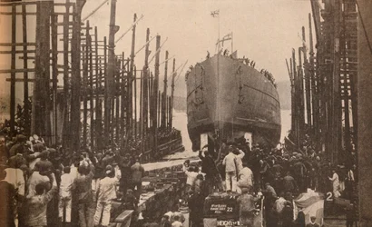 Lancering van H.M.S. Lion in augustus, 1910, ca. 1910, 1935