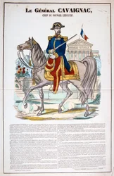 Le General Cavaignac 28 juni 1848, Frankrijk. Kleurenlithografie. Privécollectie