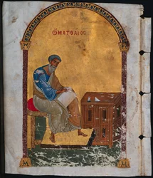 Blad uit een Lectionarium met St. Matteüs, 1057-1063