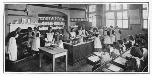 Leren koken, Londen, ca. 1900-1901
