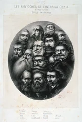 Les Fantoches de LInternationale, karikatuur op de communisten. Frankrijk 19e eeuw