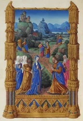 Les Très Riches Heures du duc de Berry, Folio 122v - De Apostelen Gaan Prediken