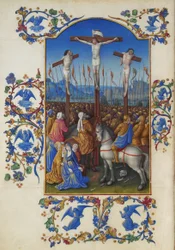 Les Très Riches Heures du duc de Berry, Folio 152v - De Kruisiging