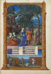 Les Très Riches Heures du duc de Berry, Folio 57r - De Vlucht naar Egypte
