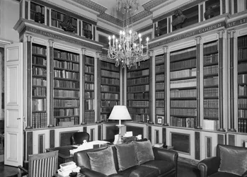 Bibliotheek, Britse Ambassade Hotel de Charost, 39 Rue de Fauborg Saint Honore, Parijs, Frankrijk