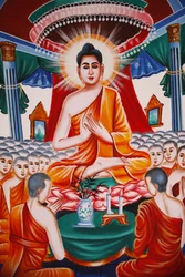 Leven van de Boeddha Instructie aan de vergadering van arahants, Siem Reap, Cambodja
