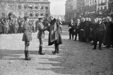 Lille bevrijd door het Britse 5e leger, Frankrijk, 17 oktober 1918