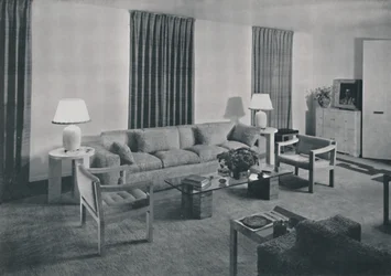 Woonkamer in het appartement van Samuel A. Marx
