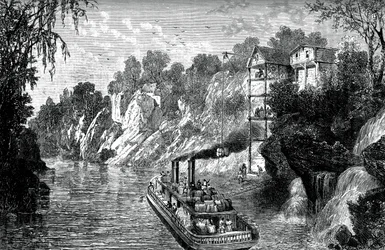 Laden van een katoenstomer, ca. 1880