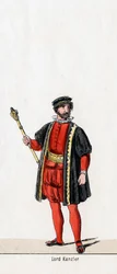 Lord Chancellor, kostuumontwerp voor Shakespeares toneelstuk, Henry VIII, 19e eeuw