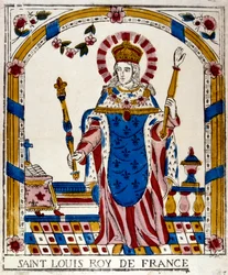 Lodewijk IX, koning van Frankrijk, in zijn kroningsgewaden, 1226, 19e eeuw