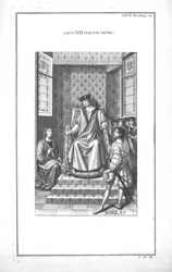 Lodewijk XII op zijn troon