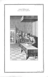 Lodewijk XII schrijvend, ca. 1760