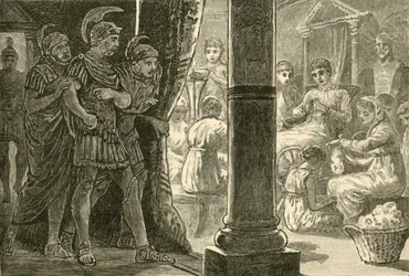 Lucretia onder haar dienstmeisjes, 1890