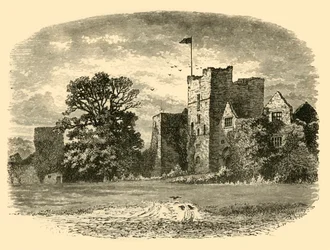 Ludlow Castle vanaf de ingangspoort