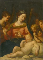 Madonna met kind tussen kinderen