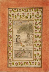 Maharana Sangram Singh II bezoekt een yogi, 1710-1715