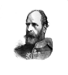 Generaal-majoor Sir E. B. Hamley, bevelhebber van de Tweede Divisie, ca. 1882