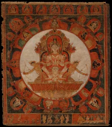 Mandala van Chandra, god van de maan, laat 14e-begin 15e eeuw