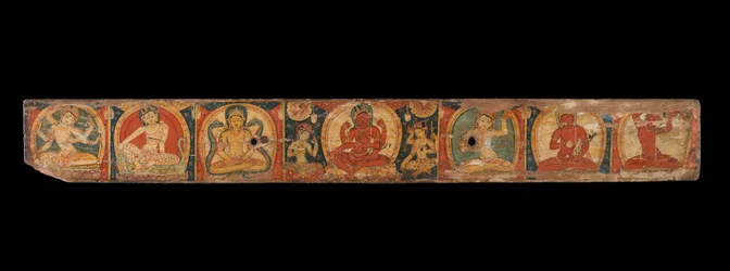 Manuscript Omslag met Avalokiteshvara De Bodhisattva van Oneindige Compassie, 12e eeuw