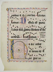 Manuscriptblad met initiaal H, uit een antifonarium, Duits, tweede kwart 15e eeuw