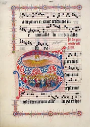 Manuscriptblad met Initiaal S, uit een Graduale, Duits, tweede kwart 15e eeuw