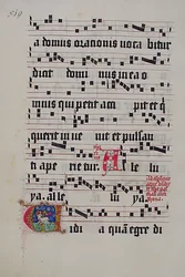 Manuscriptblad met Initiaal V, uit een Graduale, Duits